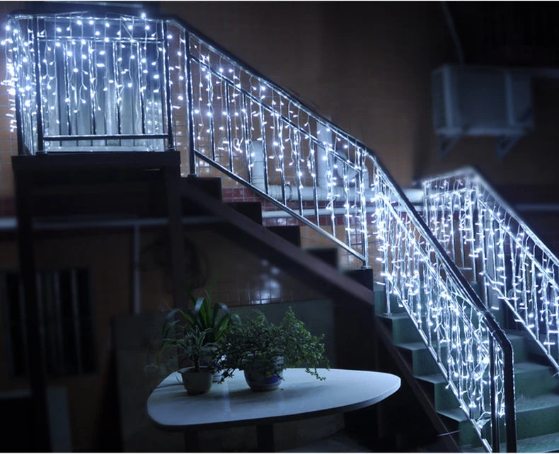 Christmas Garland LED Curtain Icicle Lights Festoon LED Light Droop Wa - Pattern Detail