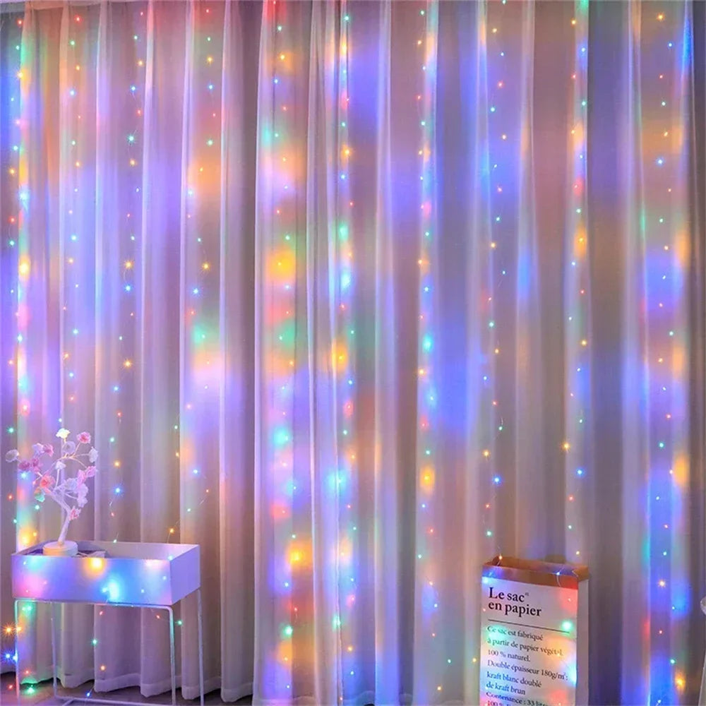 Christmas Lights Curtain Garland Merry Christmas Decorations For Home - View 20