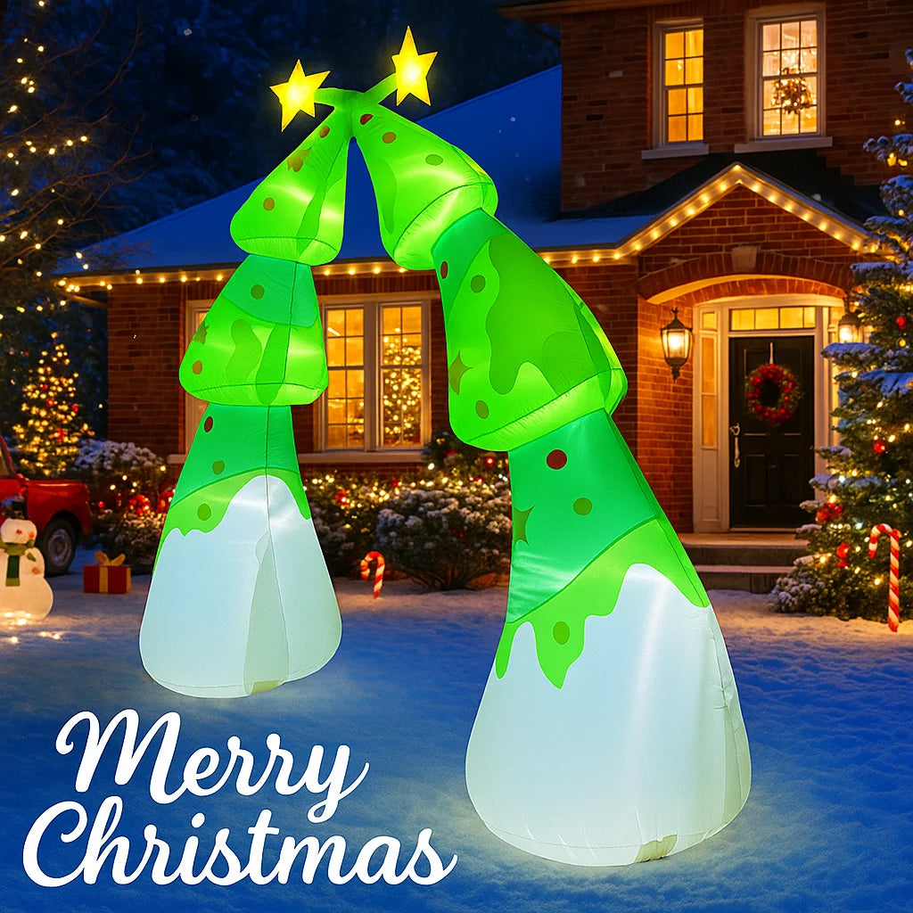 2.7M/9FT Christmas Tree Archway Decorations Home Inflatable Toys with - Back View