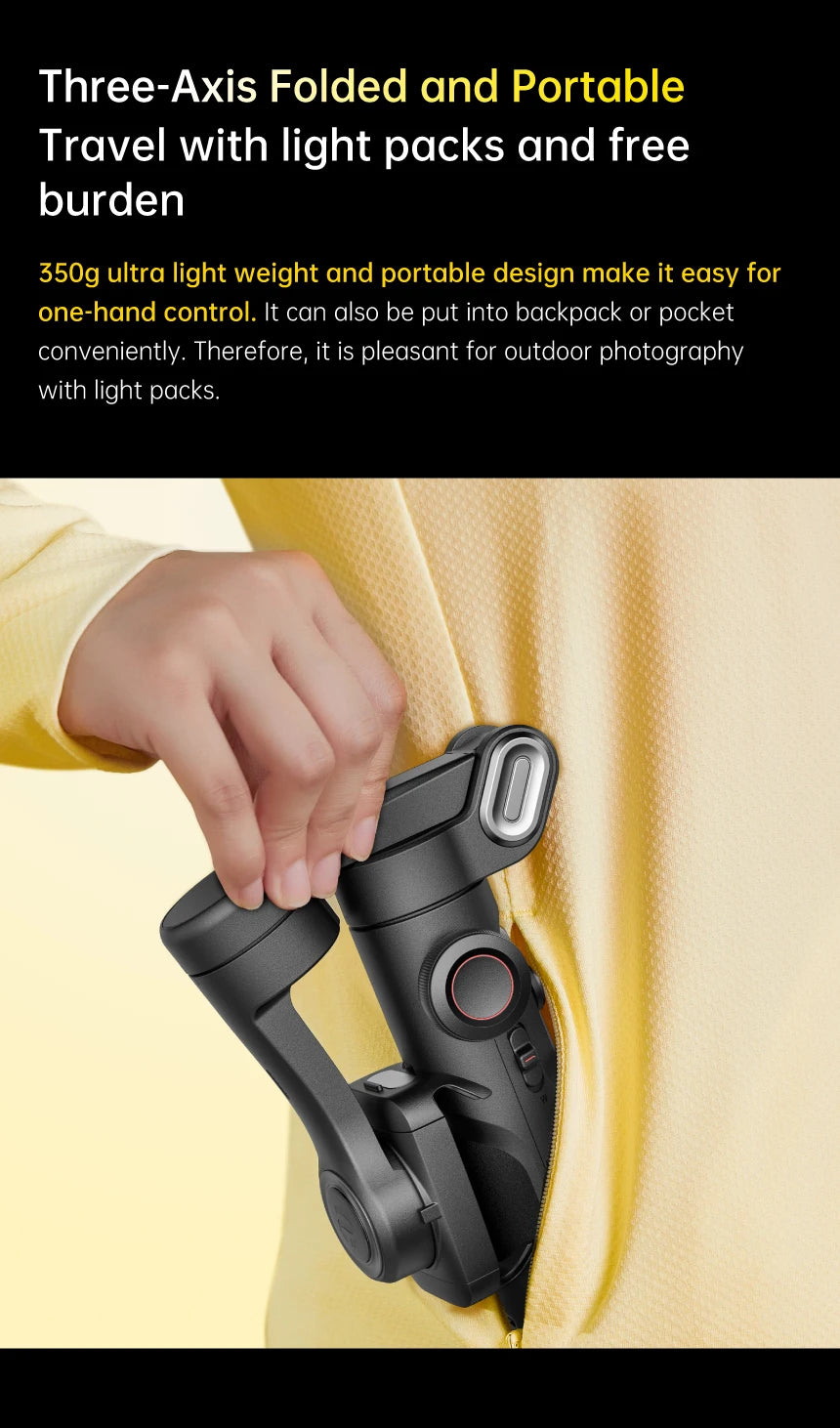 AOCHUAN 3-Axis Handheld Gimbal Stabilizer for Smartphone with Fill Lig - Packaging View