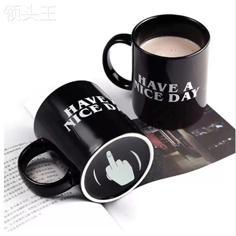 Drop shipping!Ceramic Middle Finger Coffee Cups Personality Office Gifts Have A - View 10