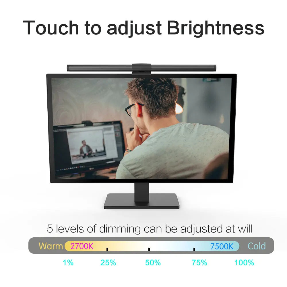 RGB LED Monitor Light Bar Stepless Dimmable Eye Protection Screen Hanging Lamp f - View 8