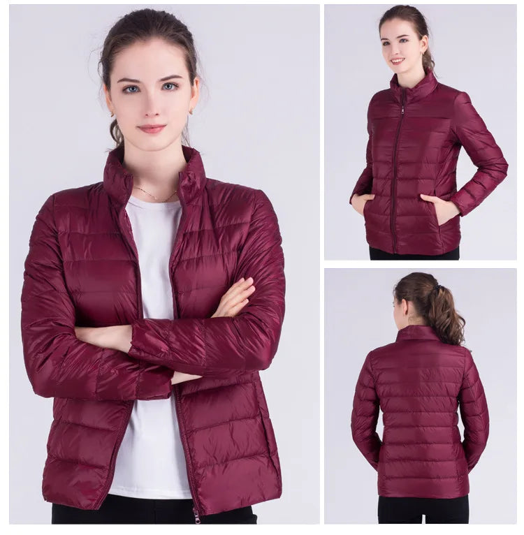 Women Ultra Light Duck Down Jacket - Slim Short Design Warm Coats - Product Details