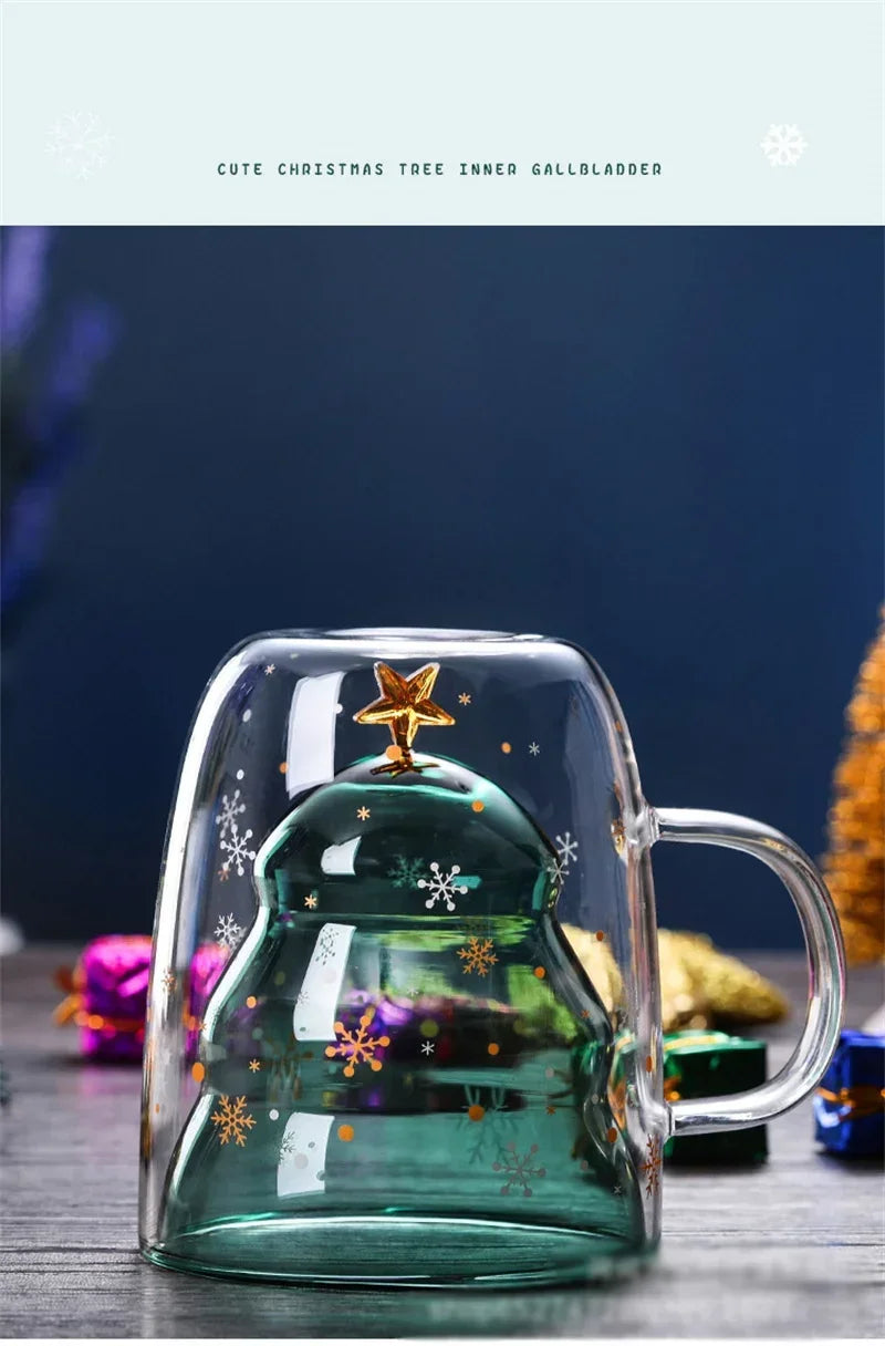 Christmas Gift 300ml Christmas Tree Glass Cup Creative Heat-Resistant - Feature Highlight