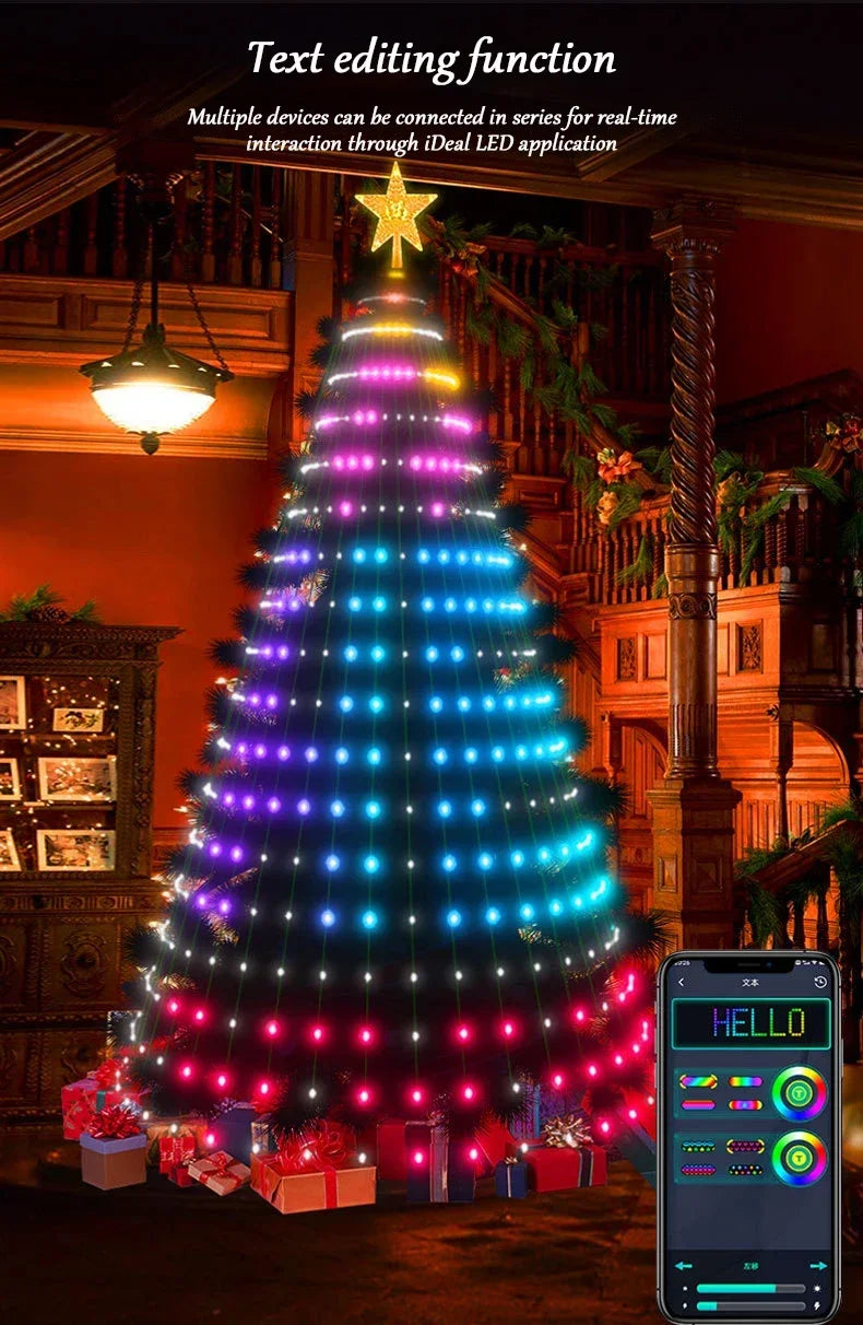 Smart Christmas Tree Lights App DIY Text Pictures Music Rhythm LED RGB String Li - View 10