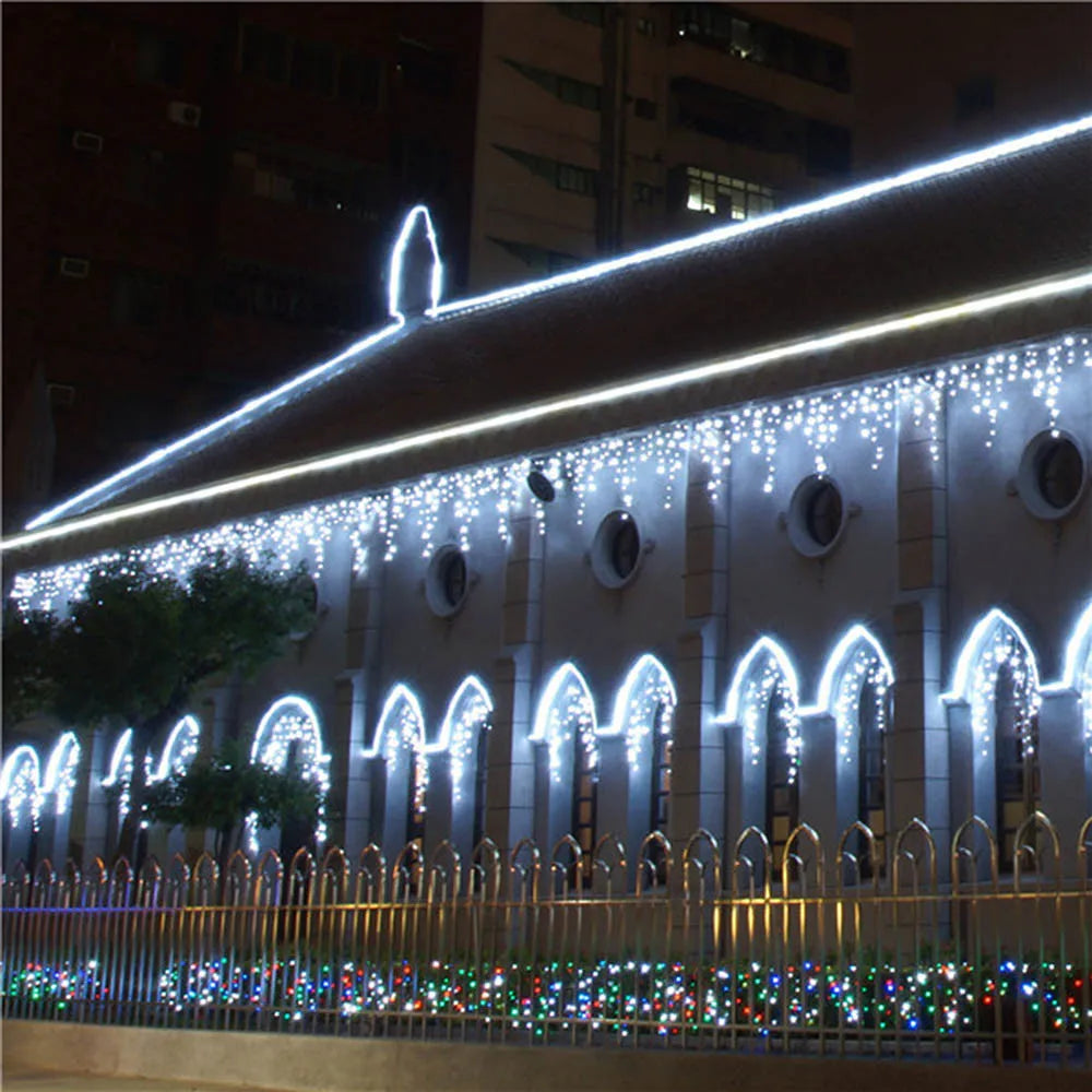 Christmas Lights Waterfall Outdoor Decoration 5M Droop 0.4-0.6m Led Li - Alternative Angle