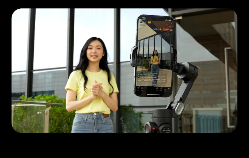 AOCHUAN 3-Axis Handheld Gimbal Stabilizer for Smartphone with Fill Lig - View 31