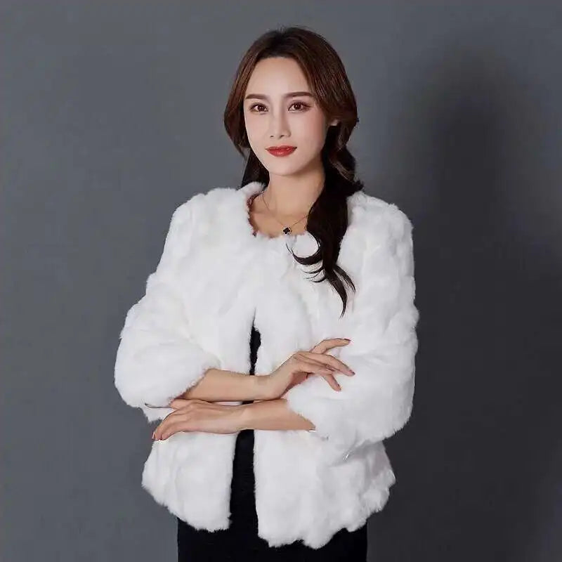 Real Rabbit Fur Coat Women Winter Jacket Short Loose Size Thick Warm Fluffy Coat - View 34