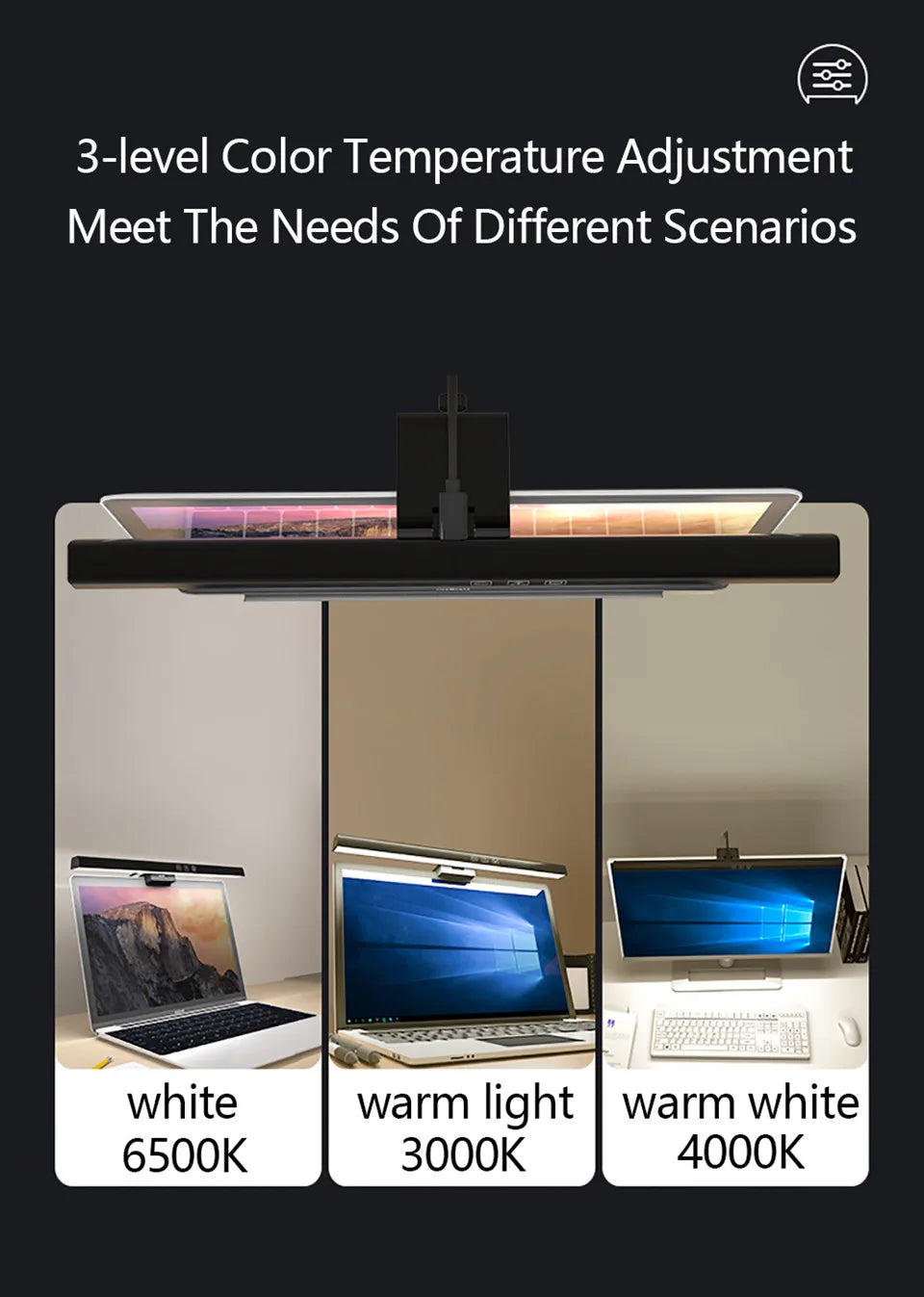 LED Screen Light Bar Monitor For Pc Screen Hanging USB Stepless Dimming RGB Curv - View 14
