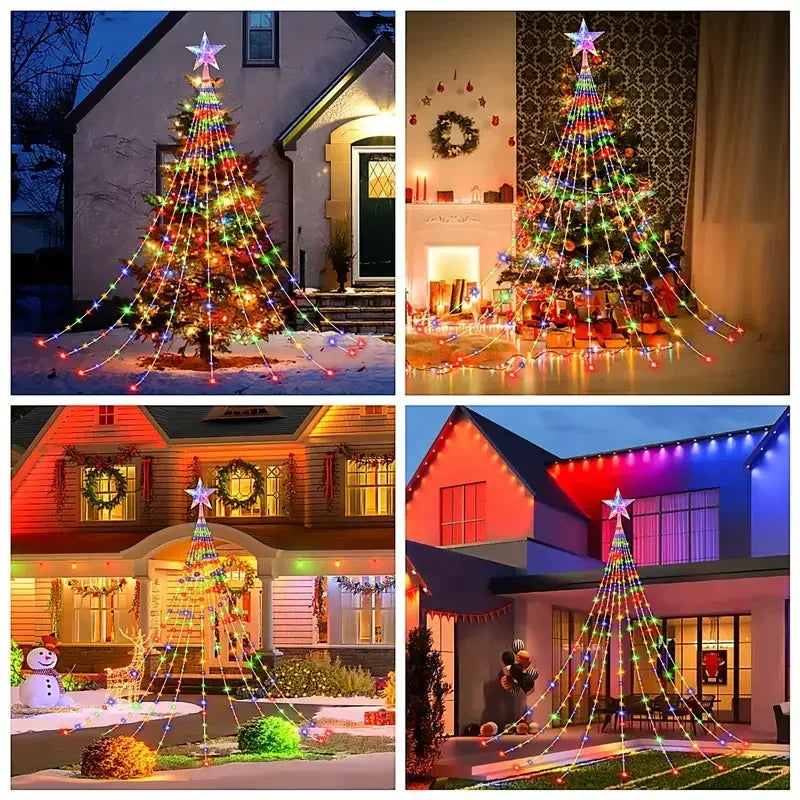 Christmas Tree Decorative Light Strip RGB Starry Light String 180LED D - Detail View