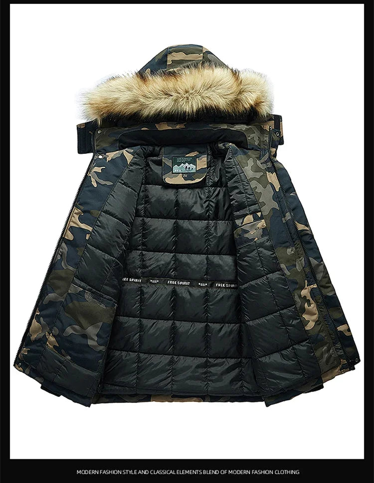 Military Parkas Men Cotton-Padded - Fur Hooded Winter Puffer Coat - Product Details