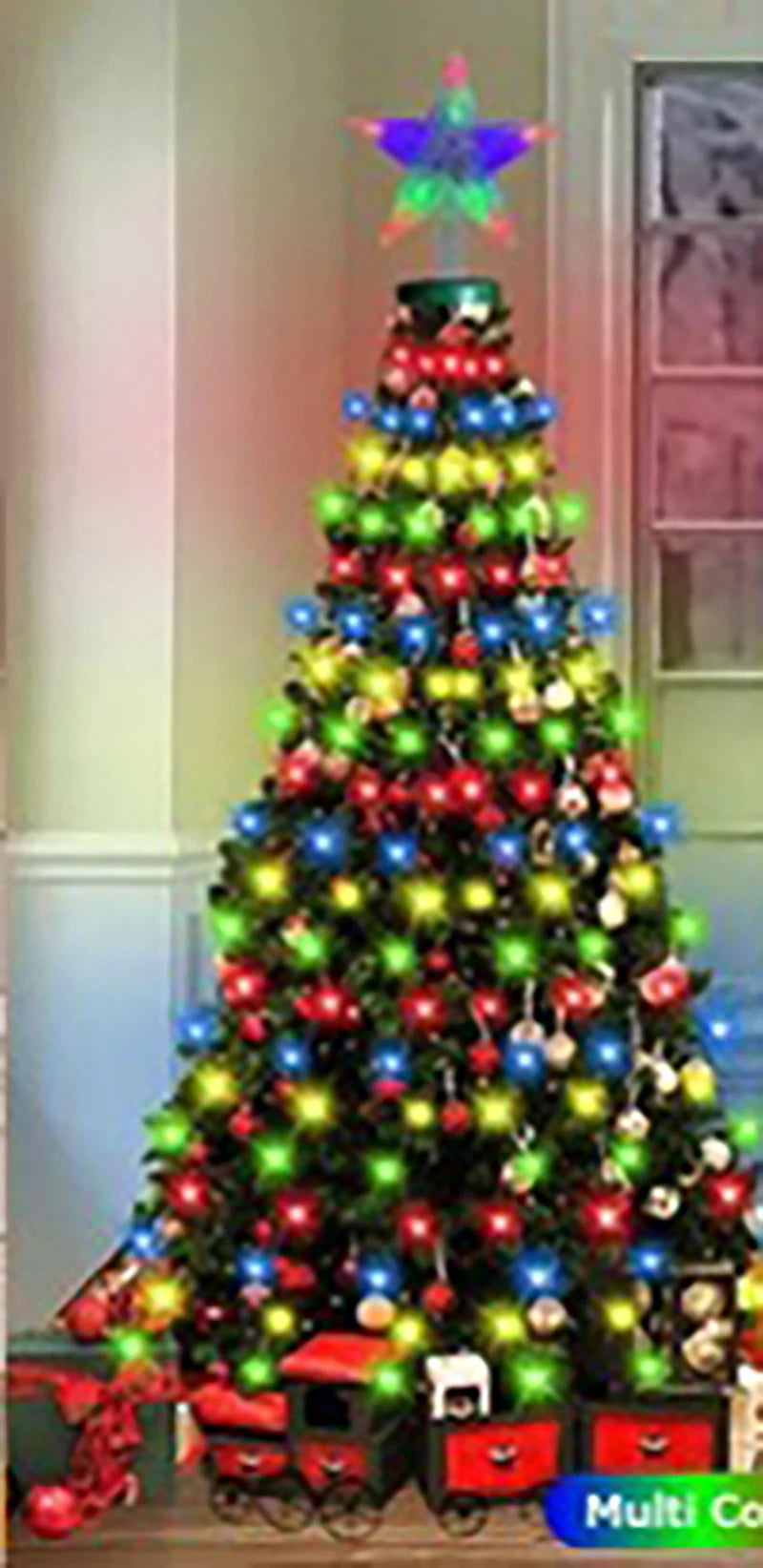 Christmas LED Light String Ring Christmas Tree Star Top Decorative Lig - Pattern Detail