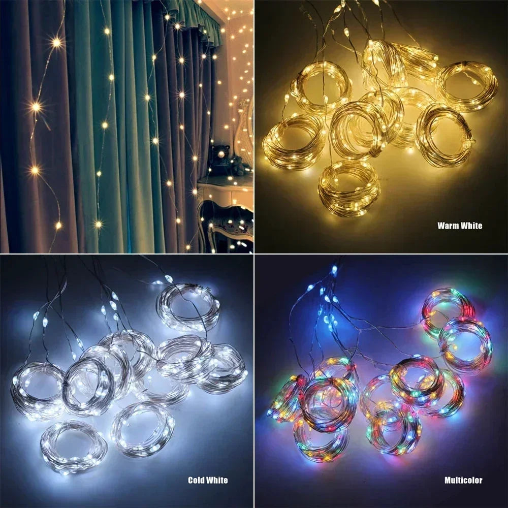 Christmas Light Party Birthday Wall Decoration LED 8 Mode 3/6M Garland - Close-up View