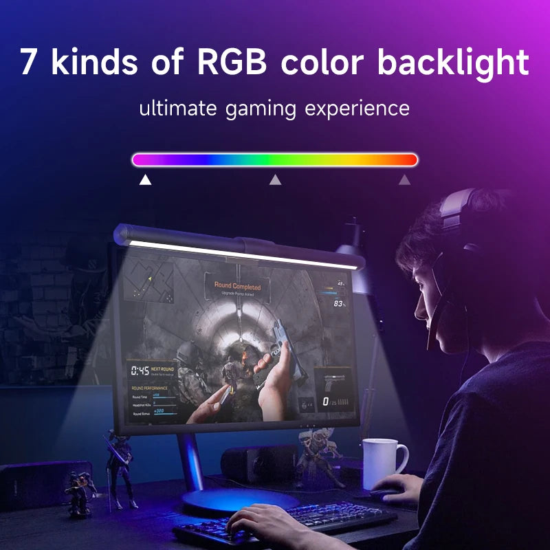 LED Screen Light Bar Monitor For Pc Screen Hanging USB Stepless Dimming RGB Curv - Detail View