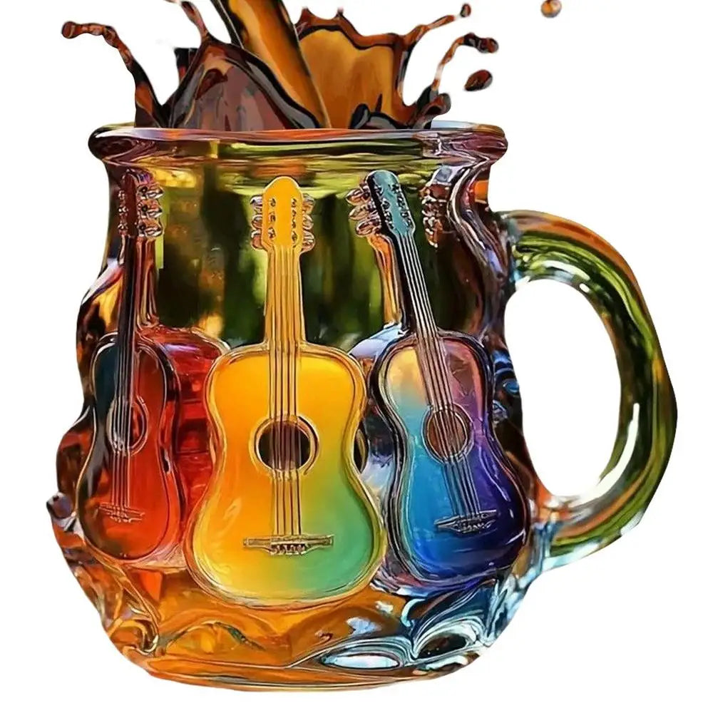 Guitar Mug Novelty Music Themed Mug Cup Latte Milk Hot Cocoa Beverages Glasses N - View 11