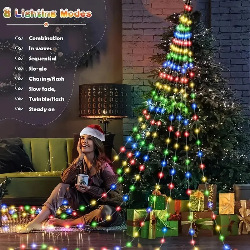 Christmas Tree Decorative Light Strip RGB Starry Light String 180LED D - Texture Detail