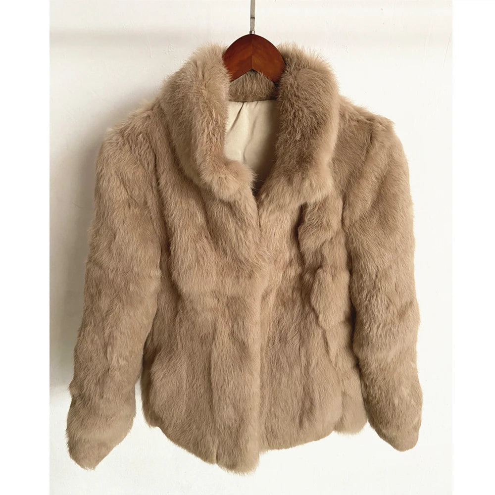 Fancy Rani Natural Rabbit Fur Coat Women Winter Jacket Real Leather And Fur Wome - View 57