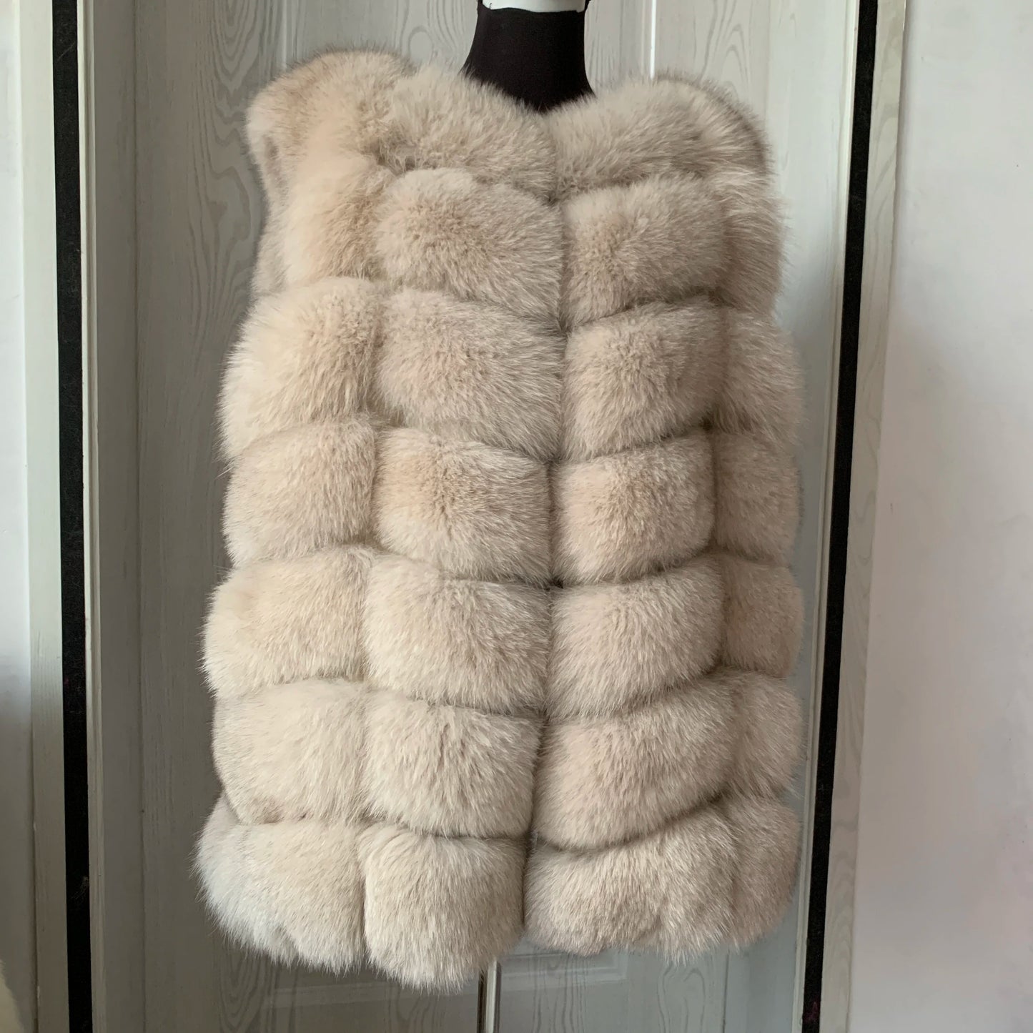 Natural fox fur vest ladies winter autumn coat warm vest made of natural fur wom - View 28