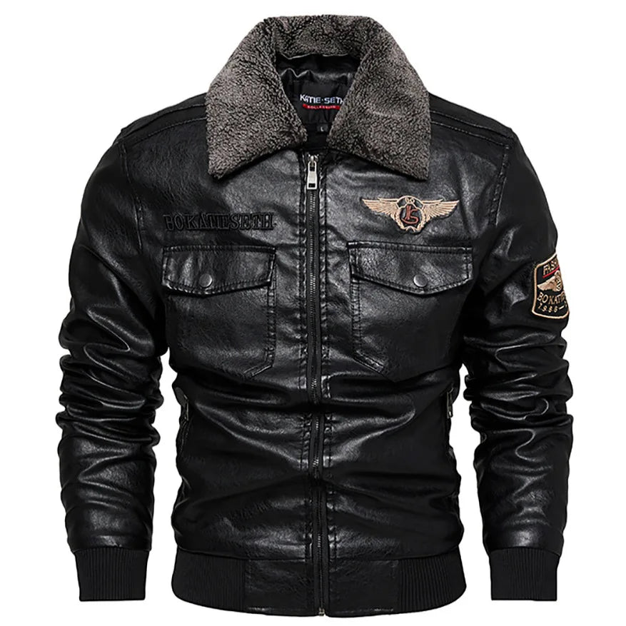 2025 Fur One Leather Coat Men Plus Velvet Autumn And Winter New Thicke - Interior View