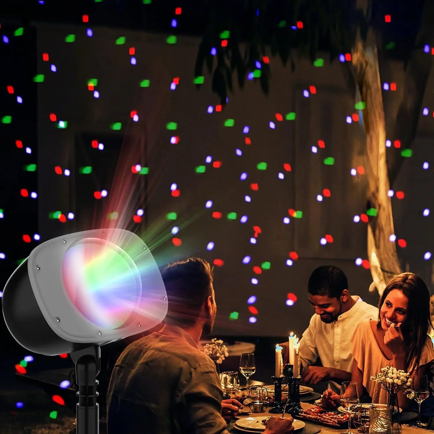 Christmas Snowfall Projection Lights Indoor Outdoor Holiday Lights Wit - Side View