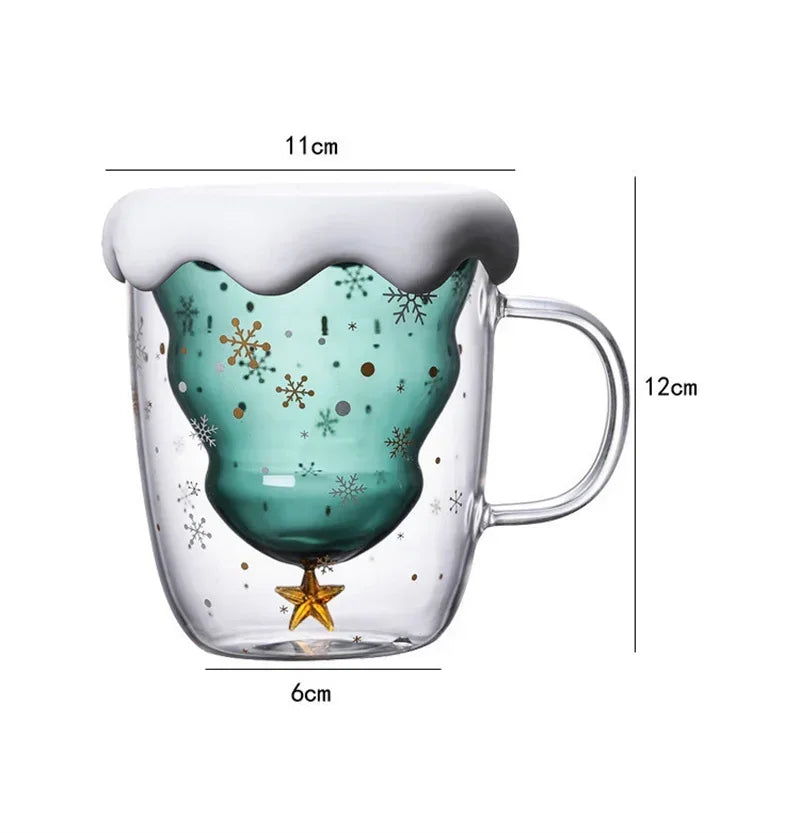 Christmas Gift 300ml Christmas Tree Glass Cup Creative Heat-Resistant - Pattern Detail