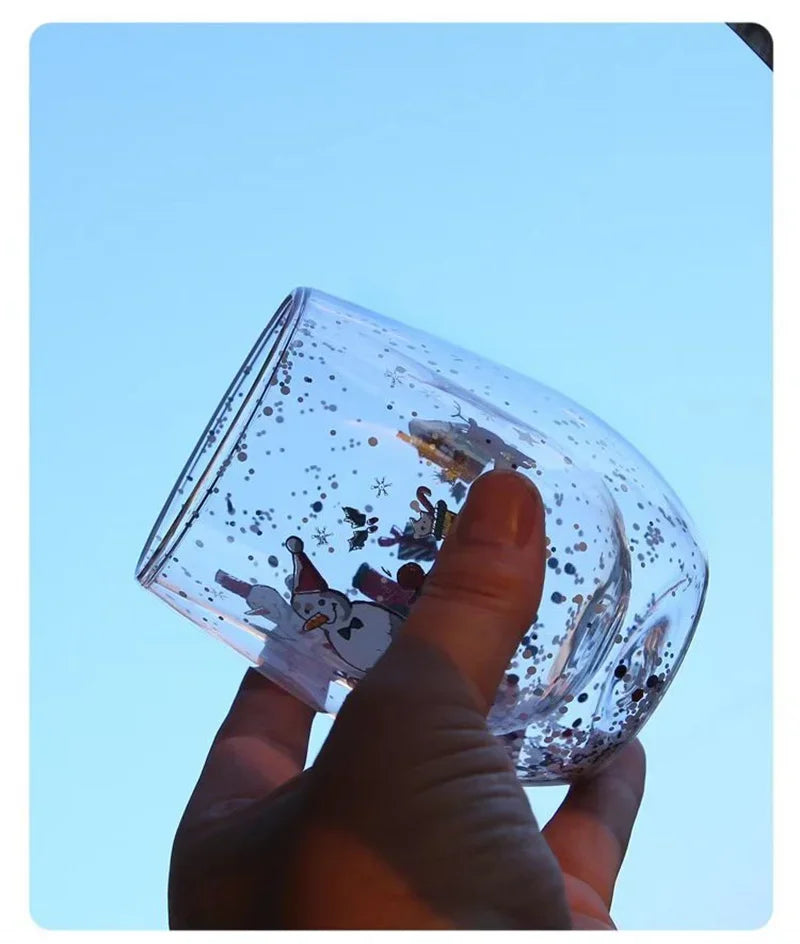 Christmas Double Wall Glass Cup Heat-resistant Water Cup Christmas Tre - Color Variant