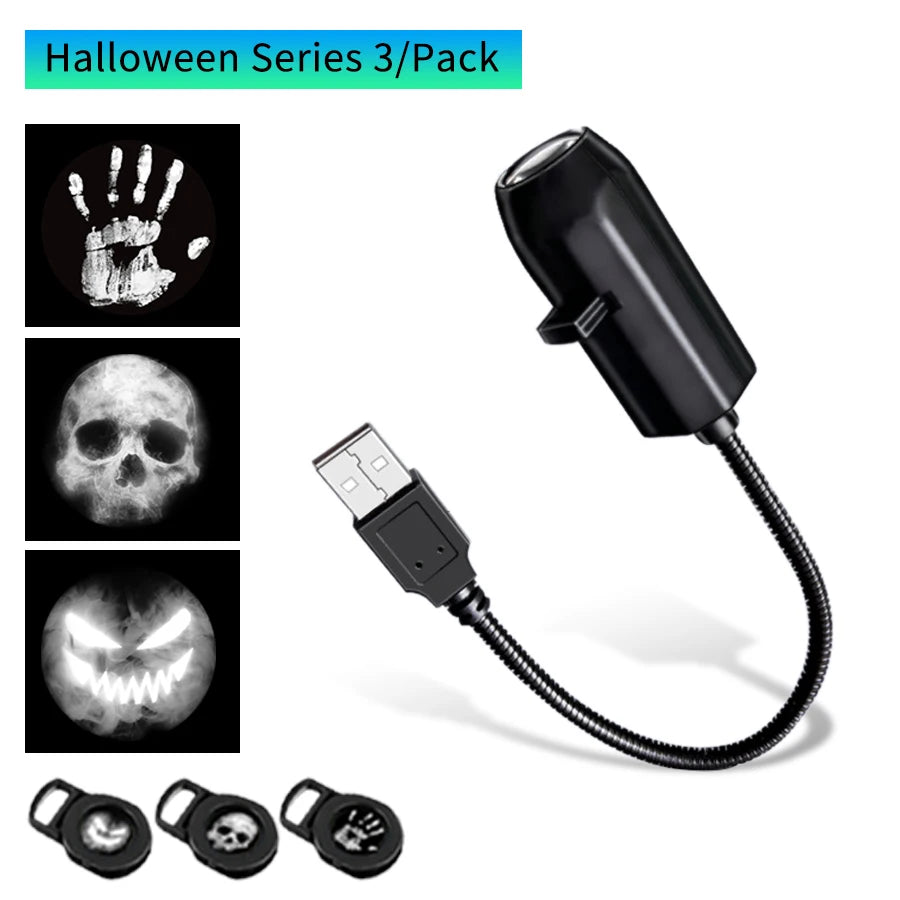 Christmas Halloween Led Projection Lamp Pumpkin Night Light Ceiling Wa - View 25