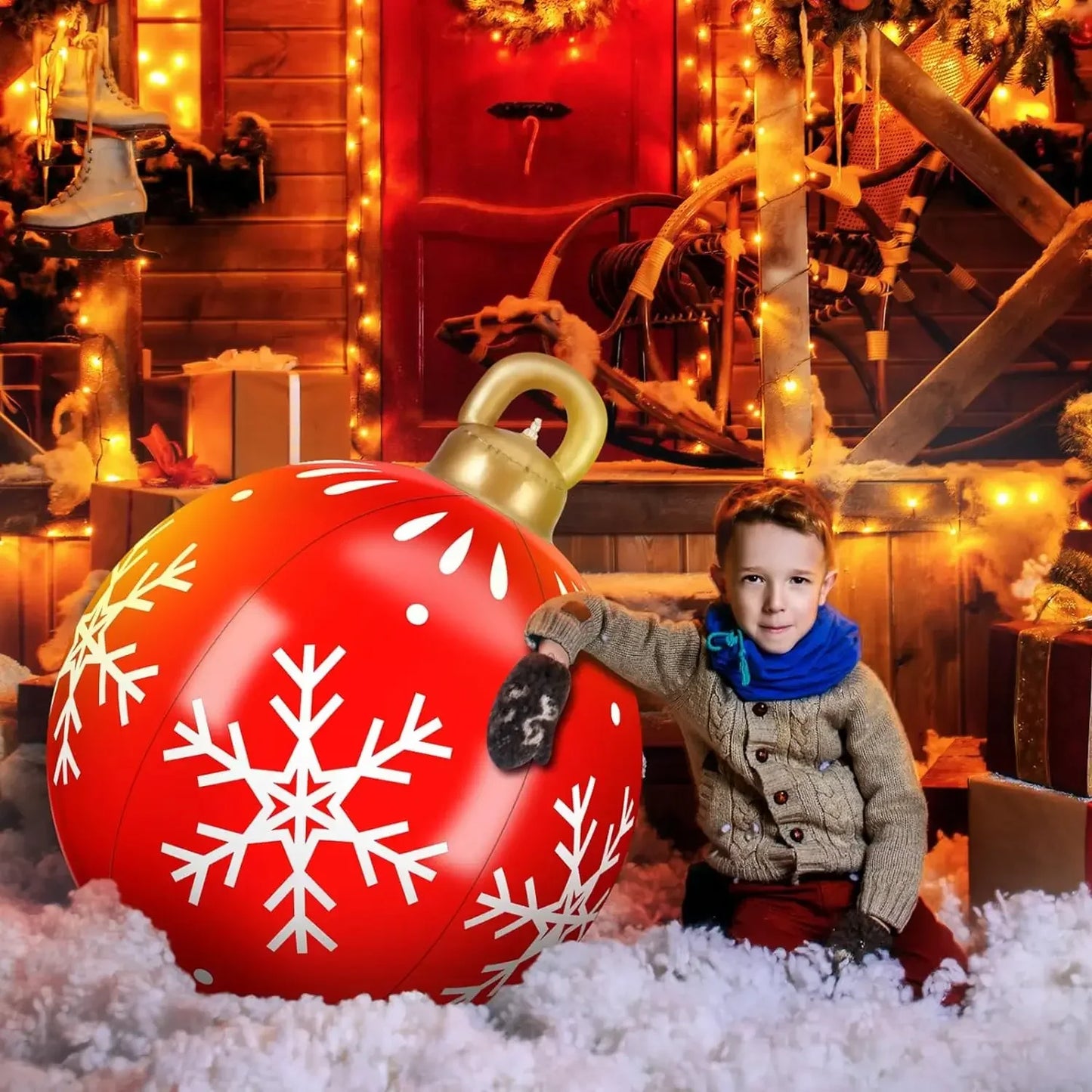 60cm Outdoor Christmas Inflatable Decorated Ball PVC Giant Big Large B - Detail View