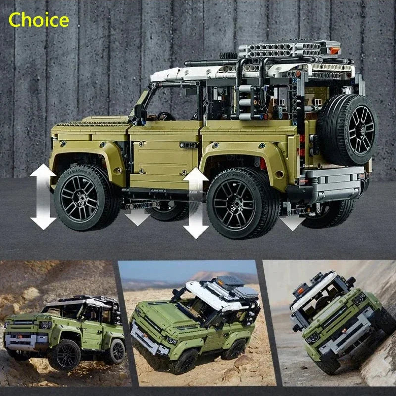 2573PCS Technical Land Off-road Defender Classic Car Building Blocks 4 - Back View