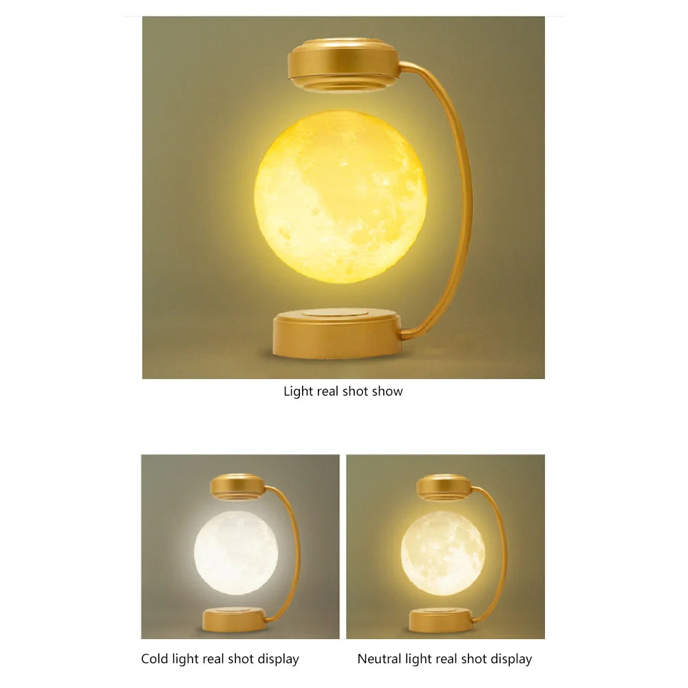Magnetic Levitating 3D Moon Lamp LED Night Light Rotating Wi...