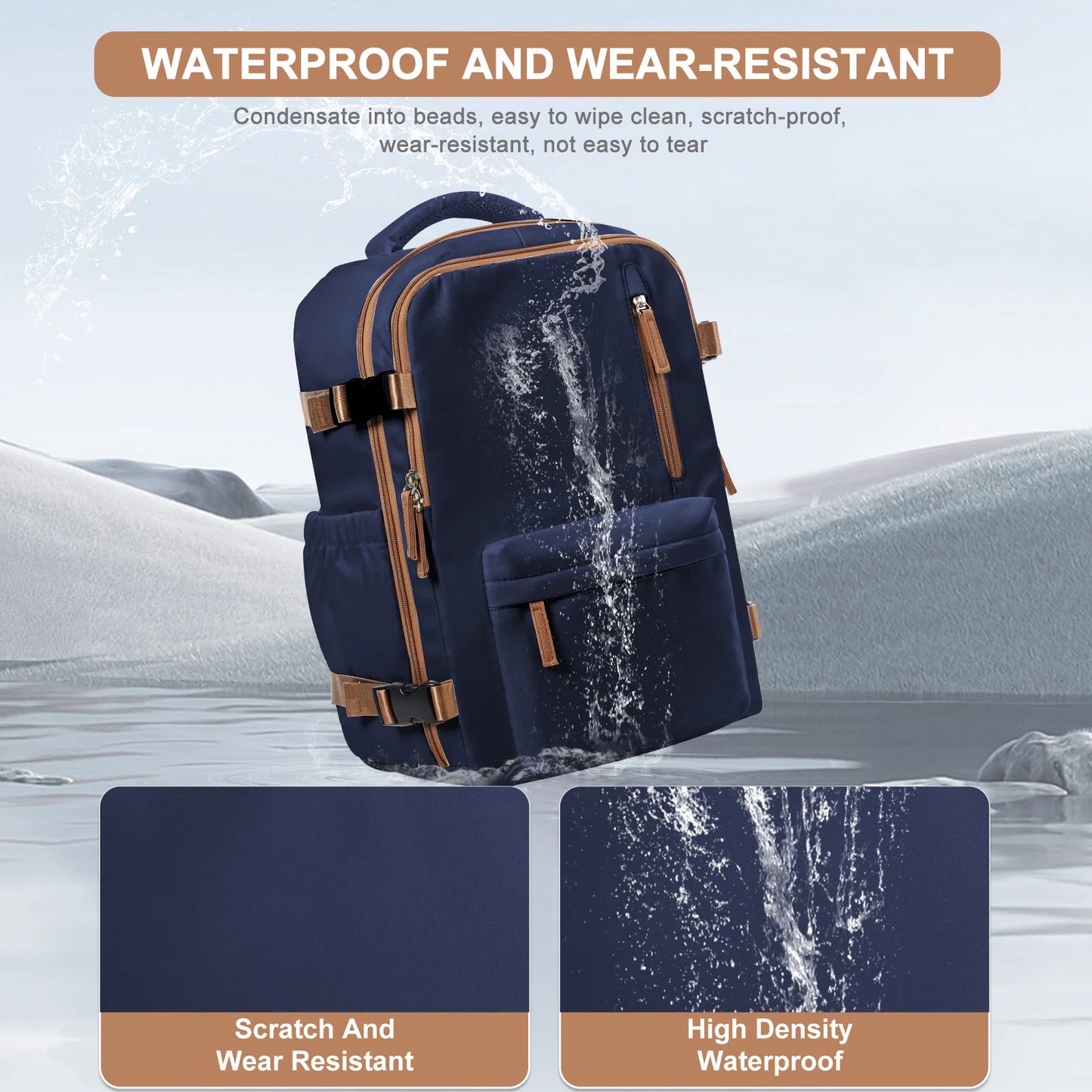 Men's Backpack Travel Backpack Cabin Bag Size Ryanair 40x20x25 Backpack Large Wa - Detail View