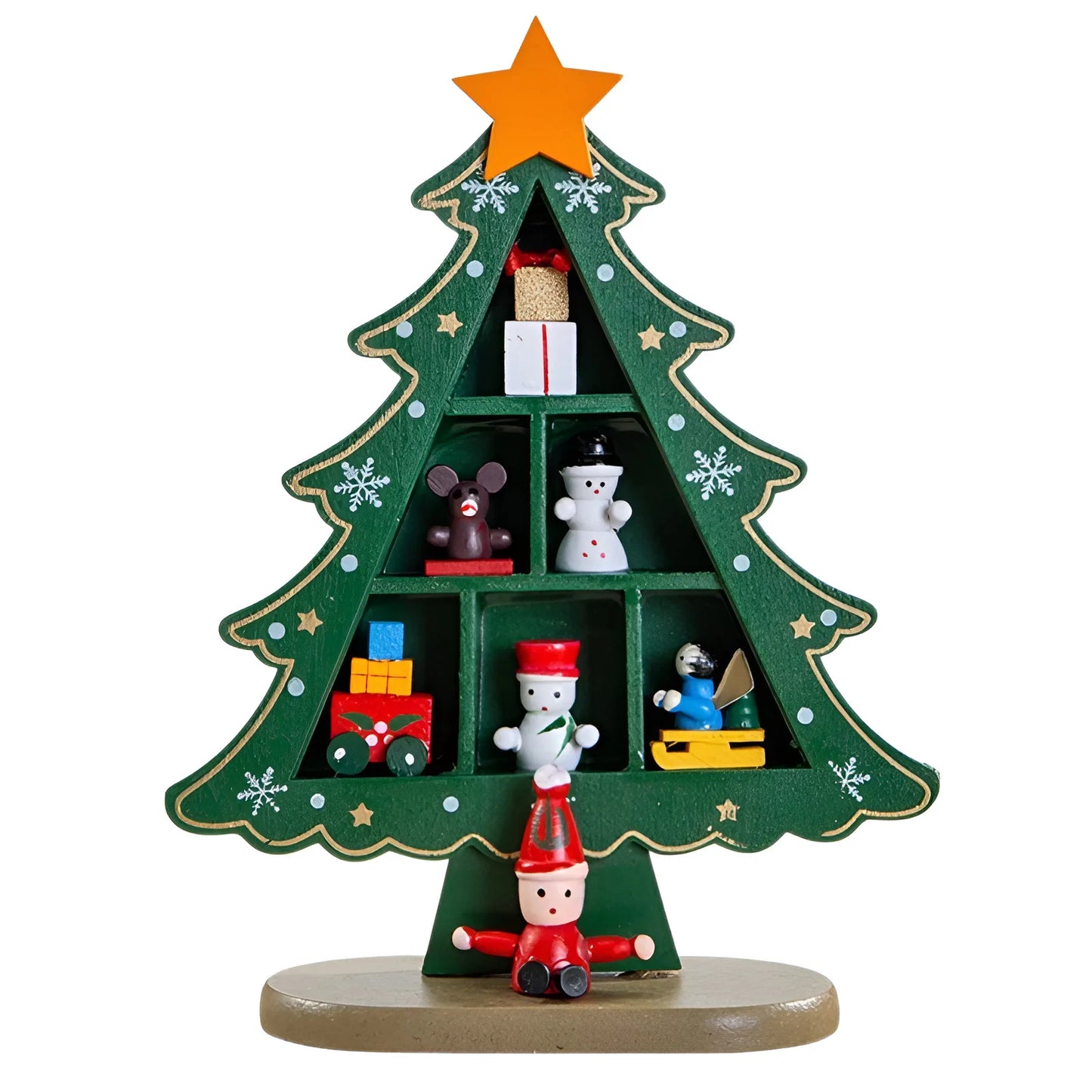 Christmas decorations small mini wooden Christmas tree DIY three-dimen - Brand Detail