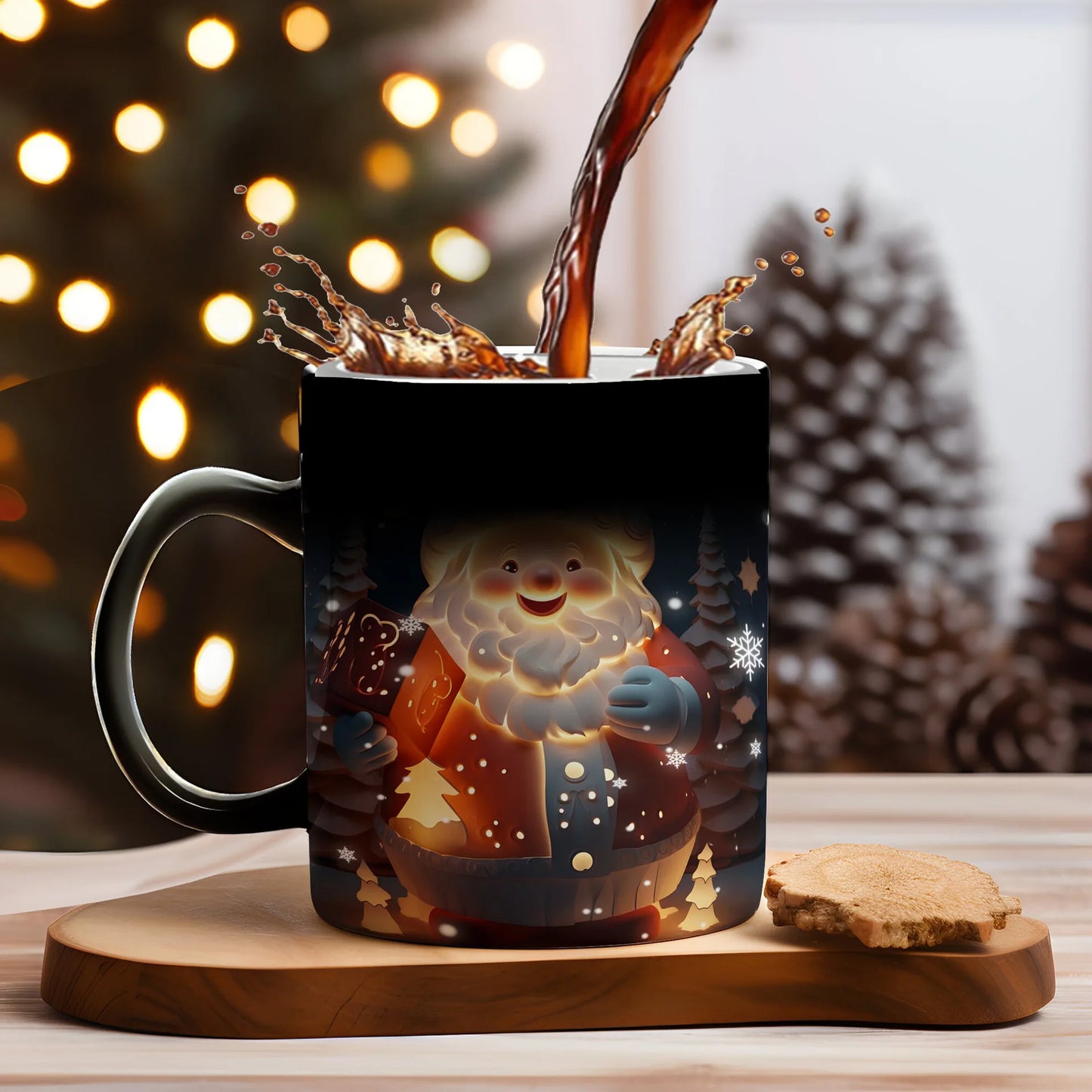 Christmas Color Changing Mug Santa Claus Ceramic Magic Mug Elk Heat Se - Feature Highlight