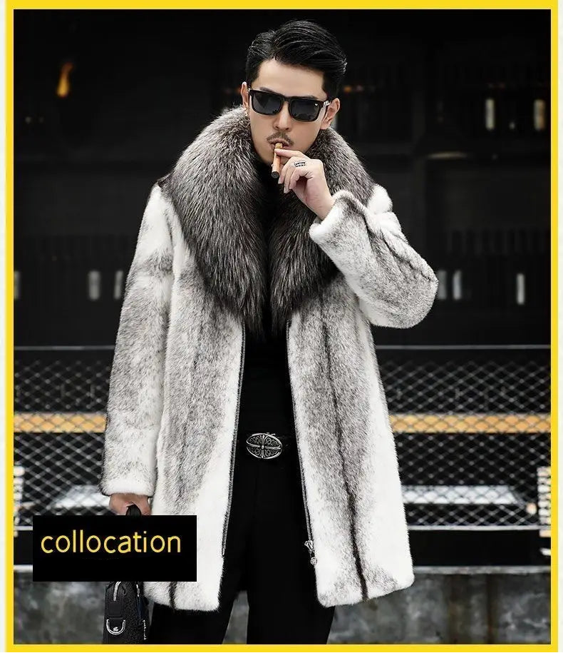 -10 degrees Celsius cold resistant and warm mink fur coat for men's wi - Lifestyle View