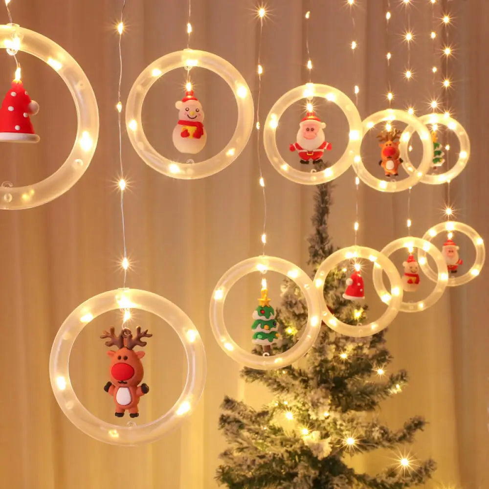 Christmas Led Decorative Lights Strip Star Curtain Lights Christmas Tr - Usage View