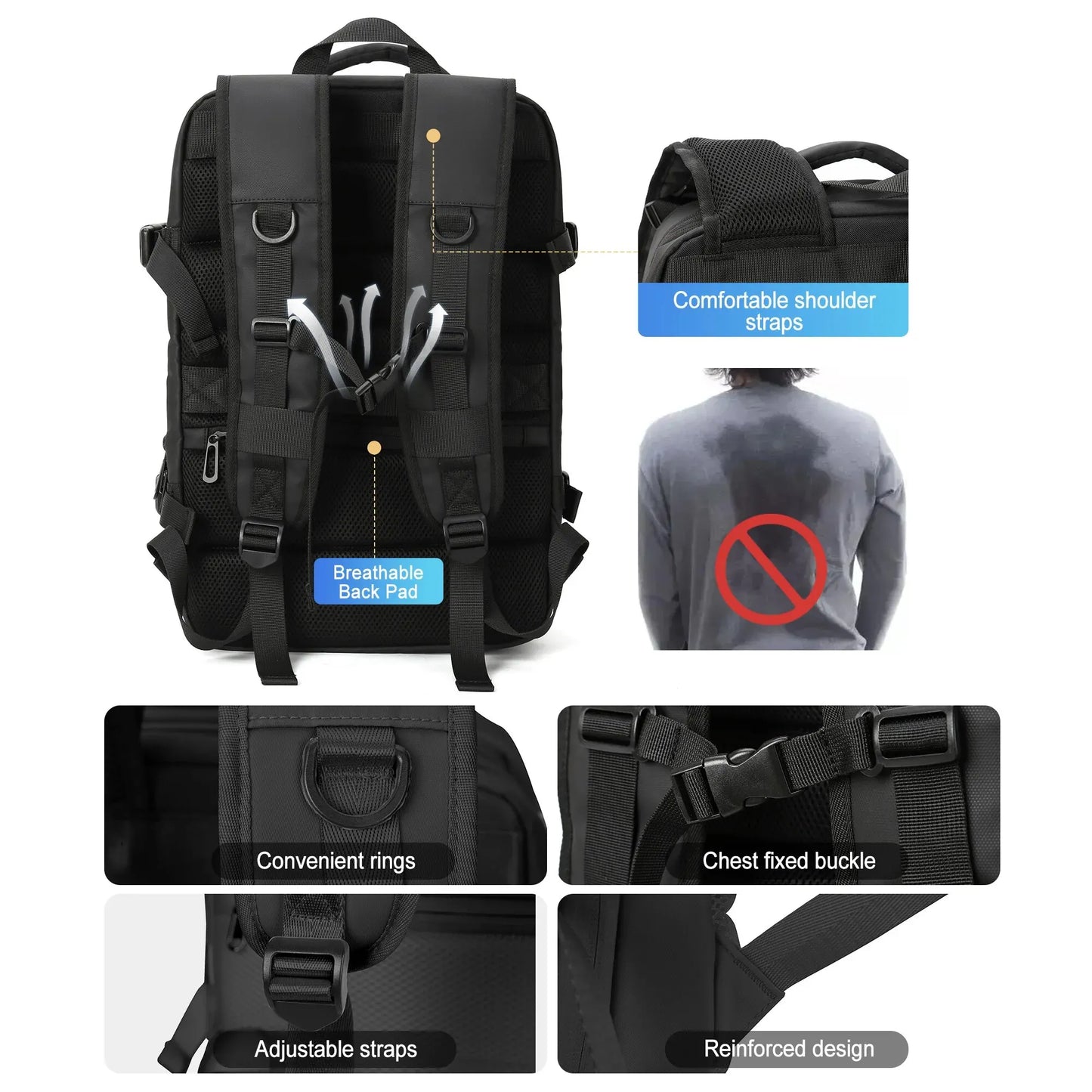 Likros Men Backpack Business Travel Backpack Carry on Waterproof Expandable Back - View 5