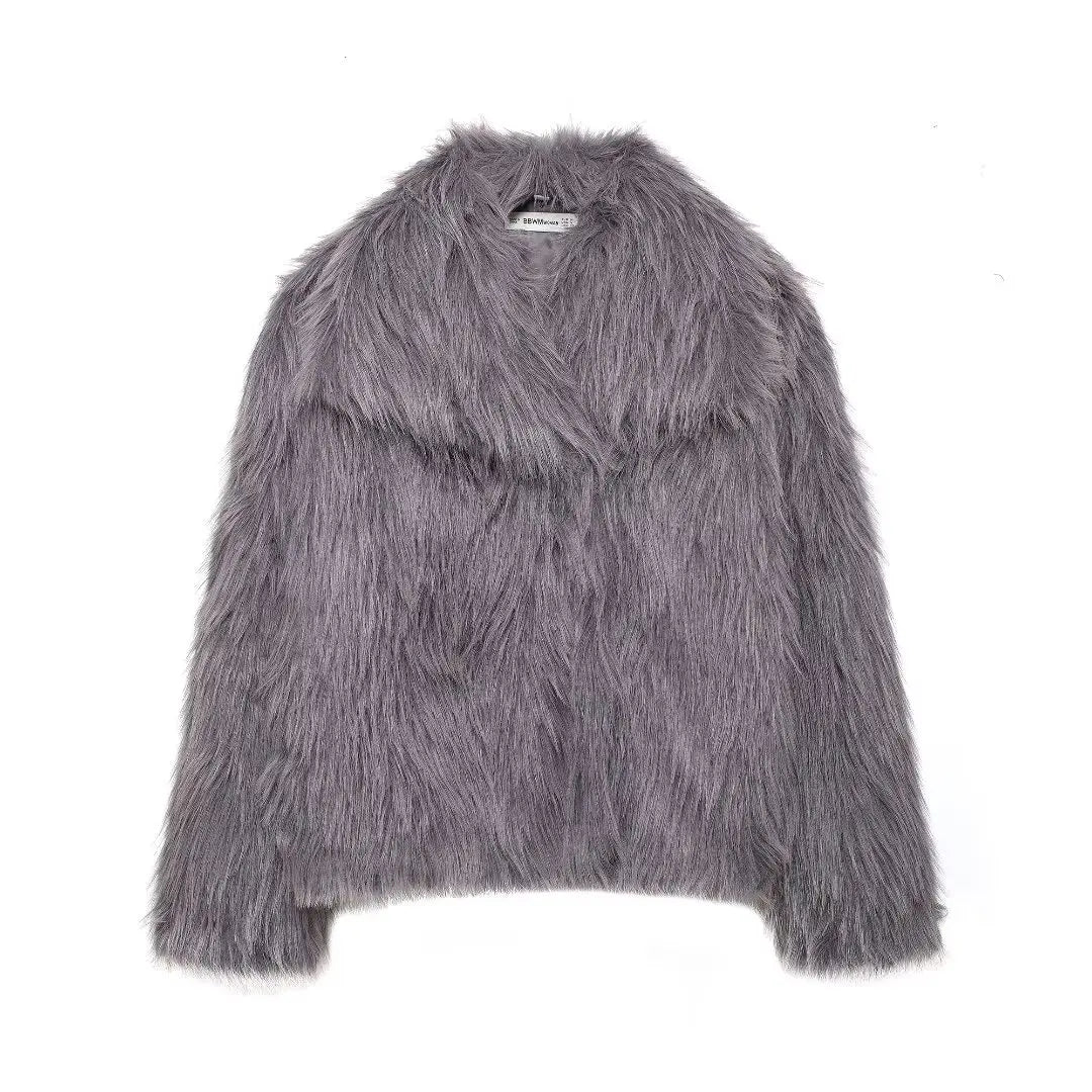 SIYANG 2024 Autumn Winter Women Casual Faux Fur Jackets Fashion Streetwear Solid - View 7