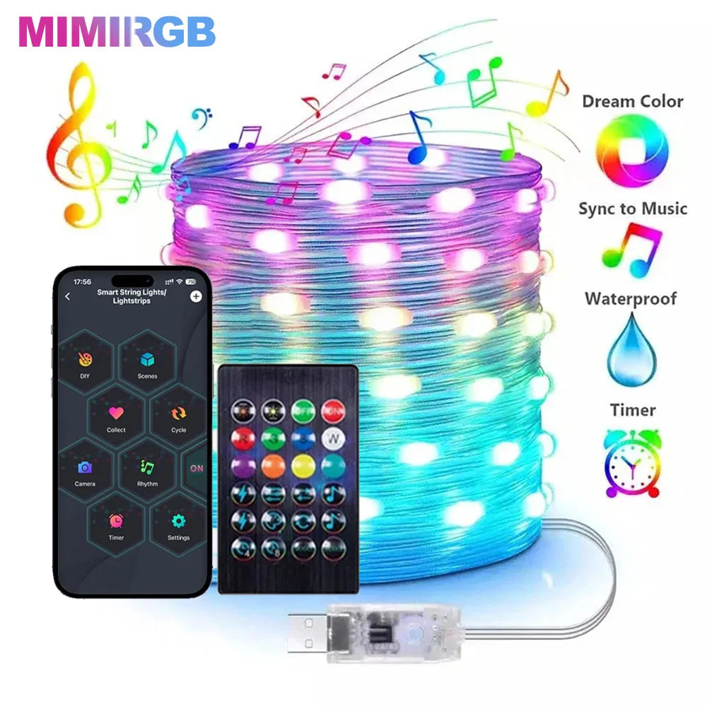 Christmas Tree Lights 20M Fairy String Lights w/ APP Control Music Syn - View 19