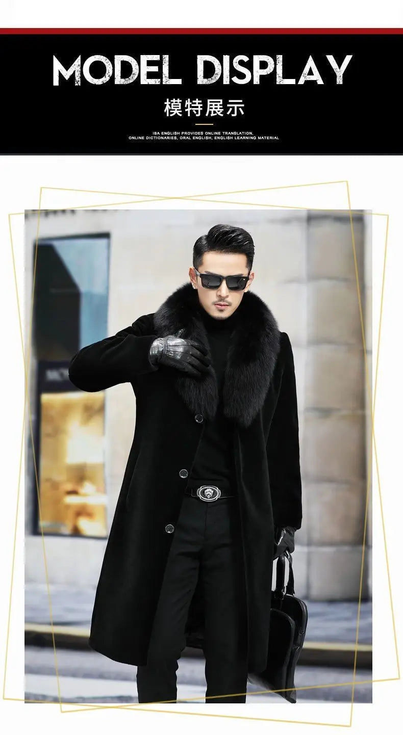 New fur coat with wide collar, whole mink winter thickened, long imitation mink - View 10