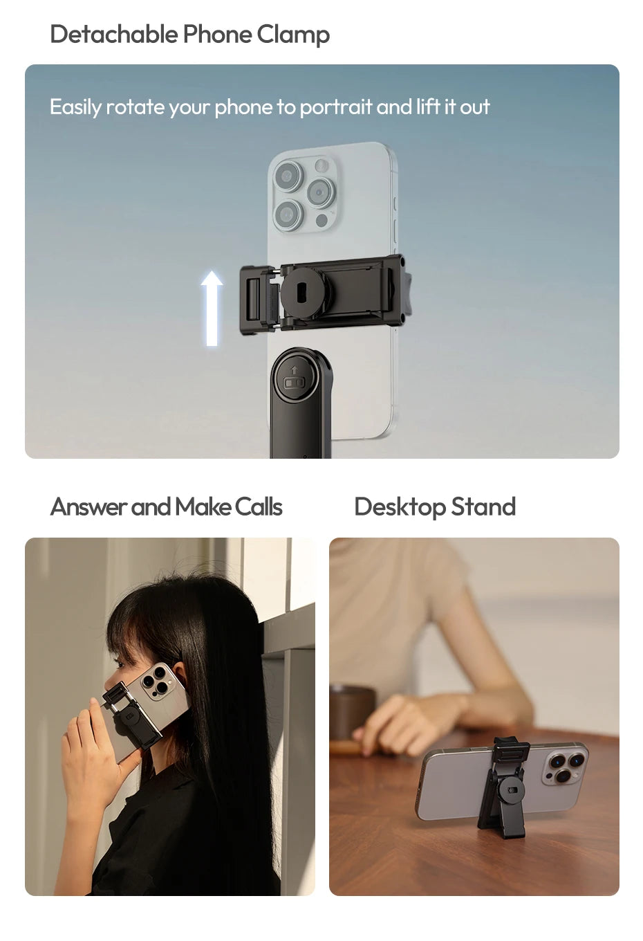 Ulanzi TT23 Auto-Tracking Selfie Stick Tripod for Travel Vlo...