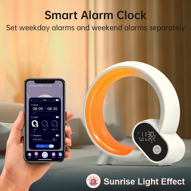 Novelty Smart Q Wake Up Light Ambient Light And Wake-Up Night Light Dimmable Wak - View 5
