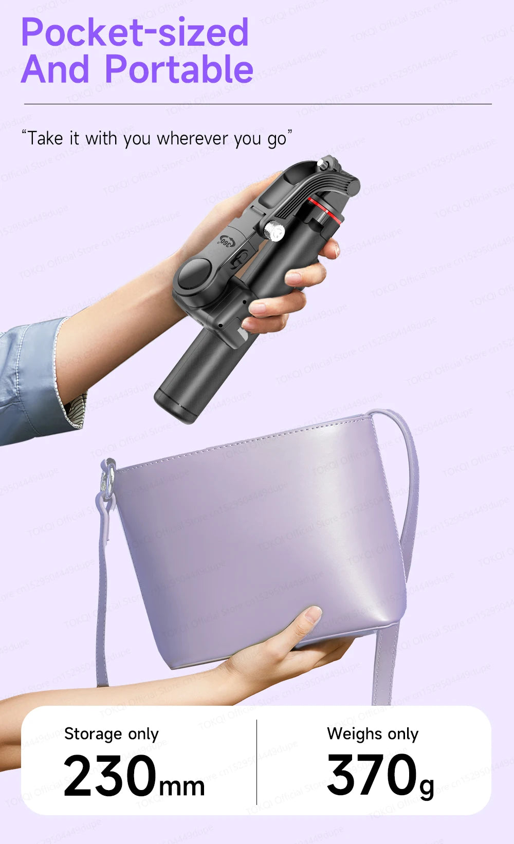 AI Tracking Deskpot Gimbal Tripod with Extendable Selfie Stick for Mob - View 38