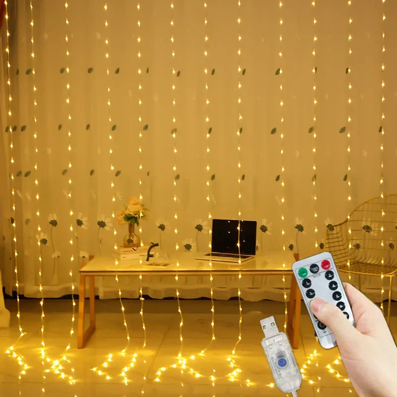 Christmas Light Party Birthday Wall Decoration LED 8 Mode 3/6M Garland - Detail View
