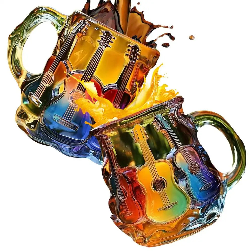 Guitar Mug Novelty Music Themed Mug Cup Latte Milk Hot Cocoa Beverages Glasses N - View 8