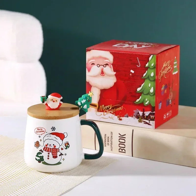 Christmas Tree Mug Box Ceramic Mug Christmas Gift Ceramic Mug with Lid - View 13