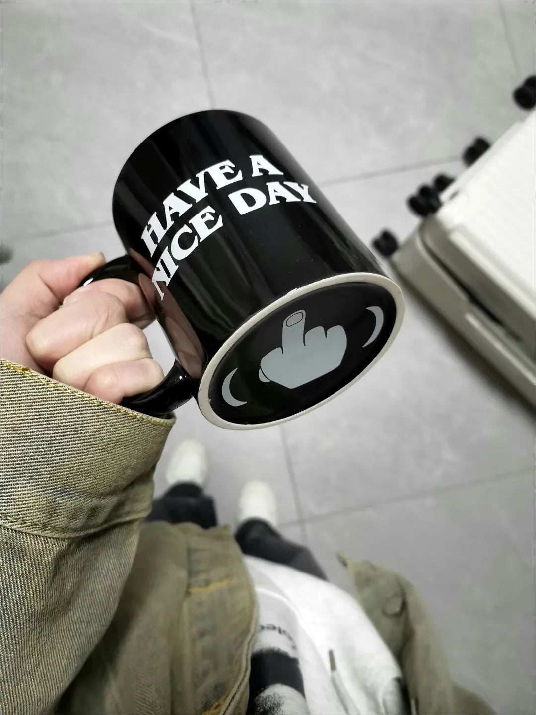 Drop shipping!Ceramic Middle Finger Coffee Cups Personality Office Gifts Have A - View 16