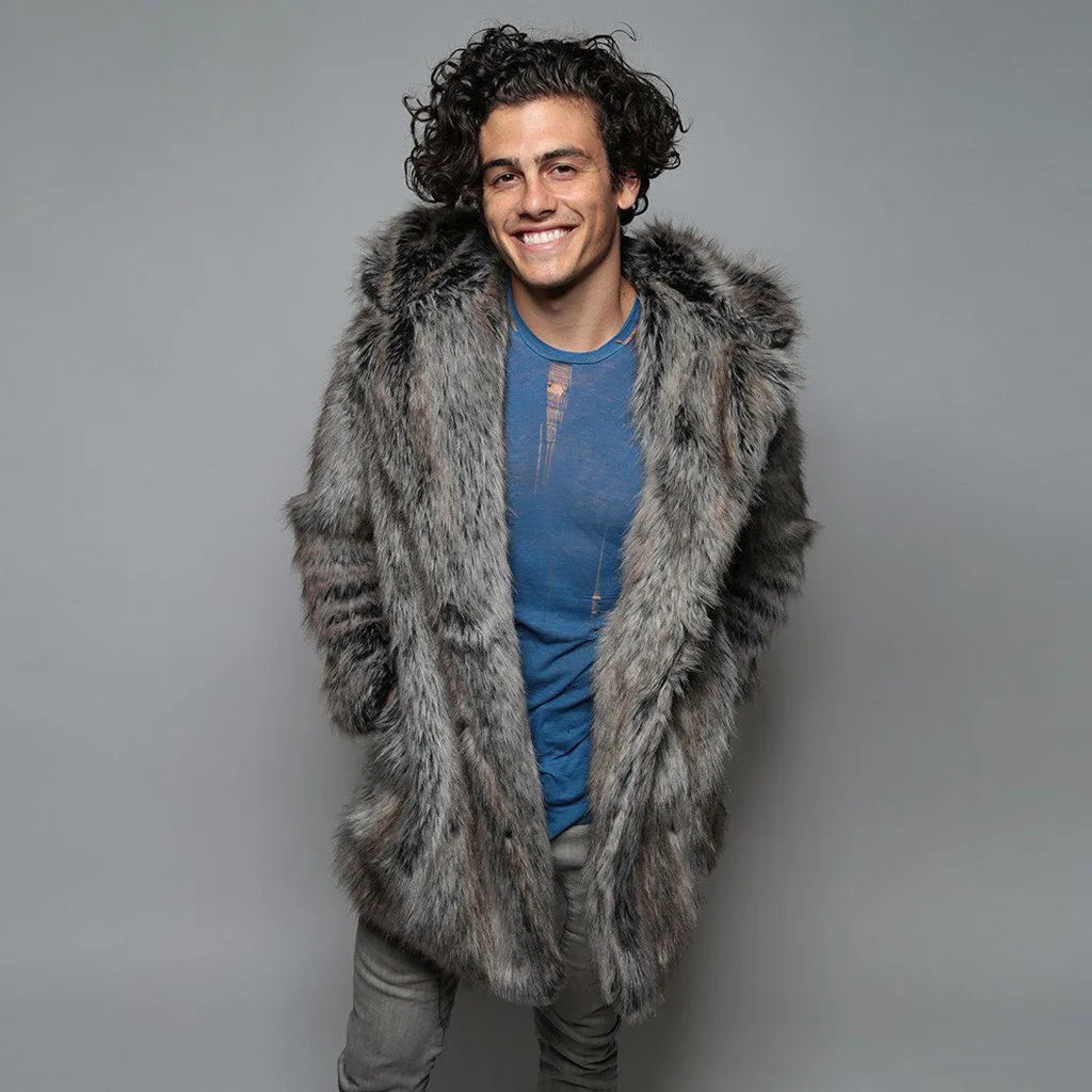 Casual Imitation Fur Jacket Coat Men's Winter Casual Warm Mink Coats M - Alternative Angle