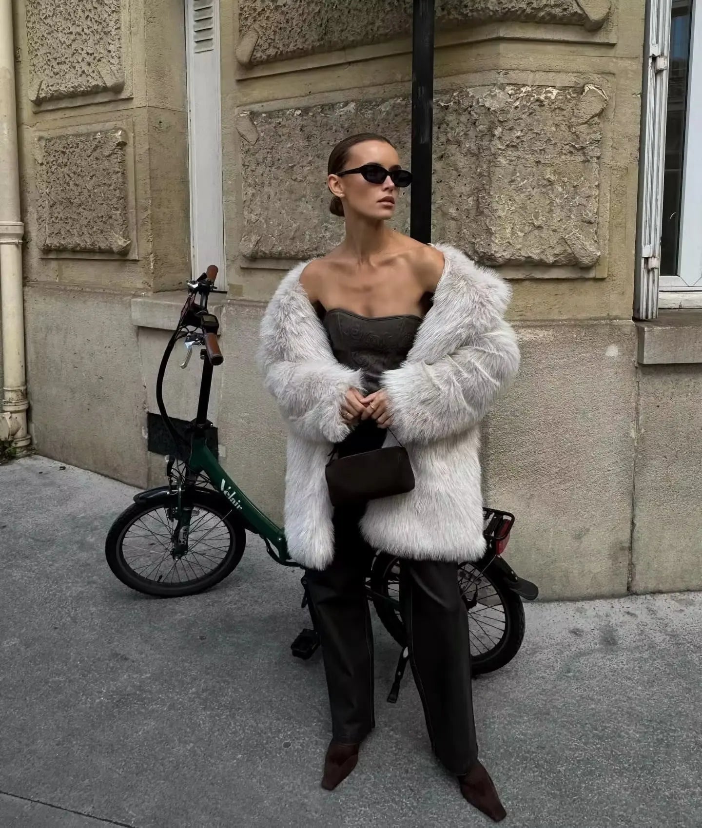 Faux Fur Coats Women Mid Length Turn Down Collar Coat Thick Warm Y2k Streetwear - View 25