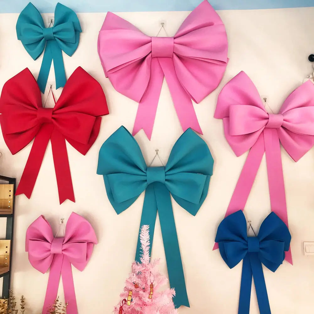 Christmas Tree Decoration New Year Party Prop Christmas Big Bow EVA Sh - Side View