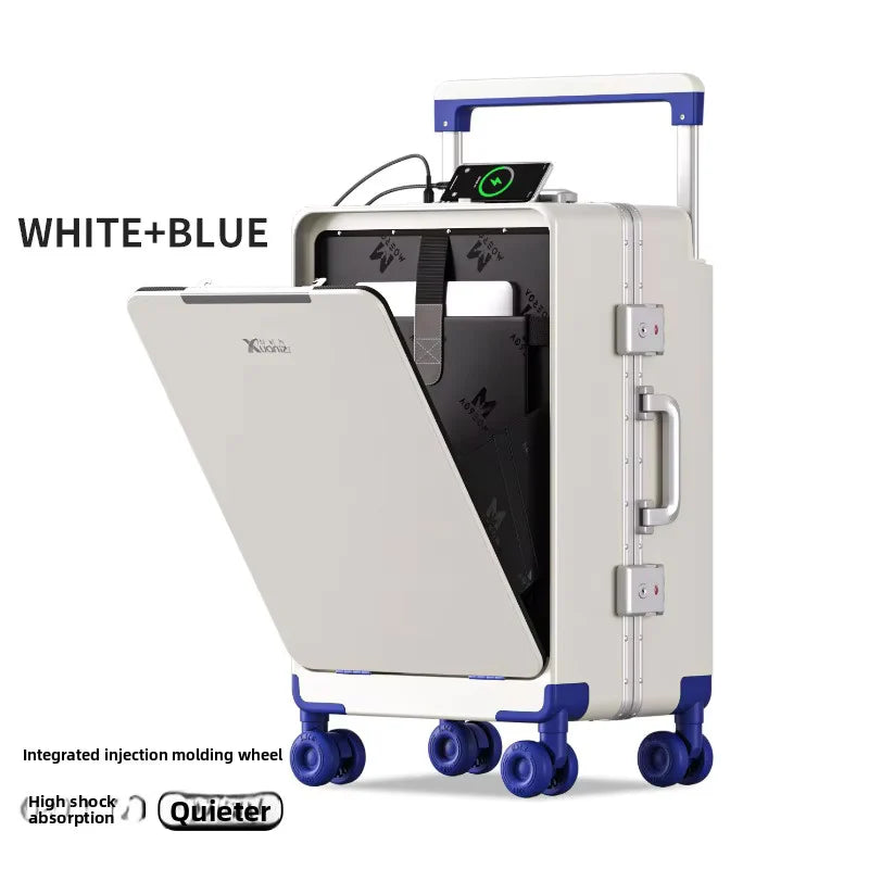 COLENARA ABS+PC Suitcase Front Opening Laptop Boarding Case USB Charging Trolley Case 20"24"26 Inch - Gallery image 12